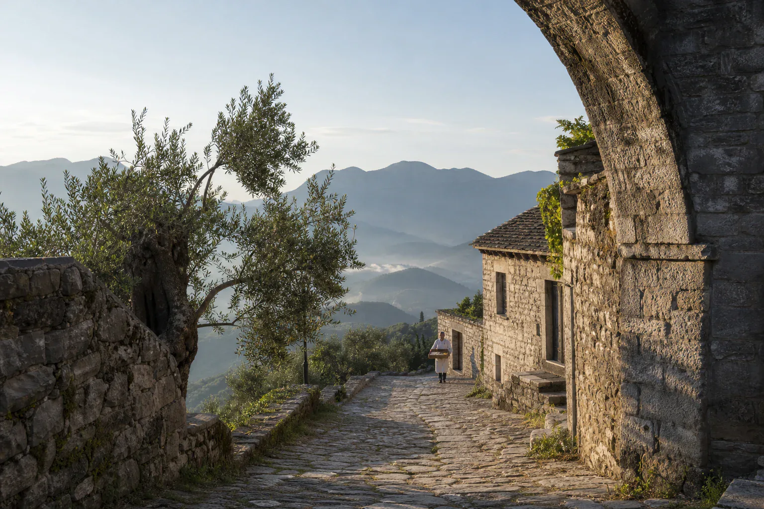 Editorial concept of a mountain village in Epirus