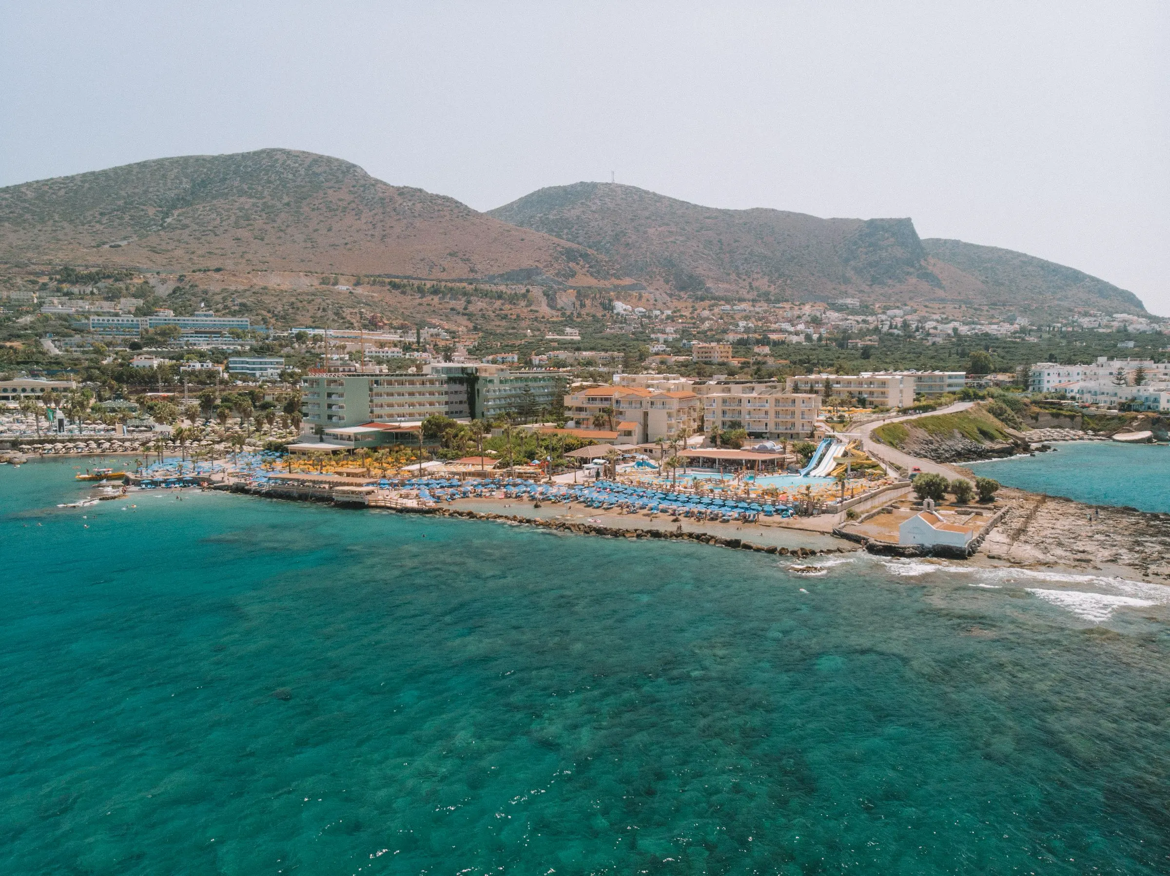 The coast at Hersonissos on the north shore of Crete