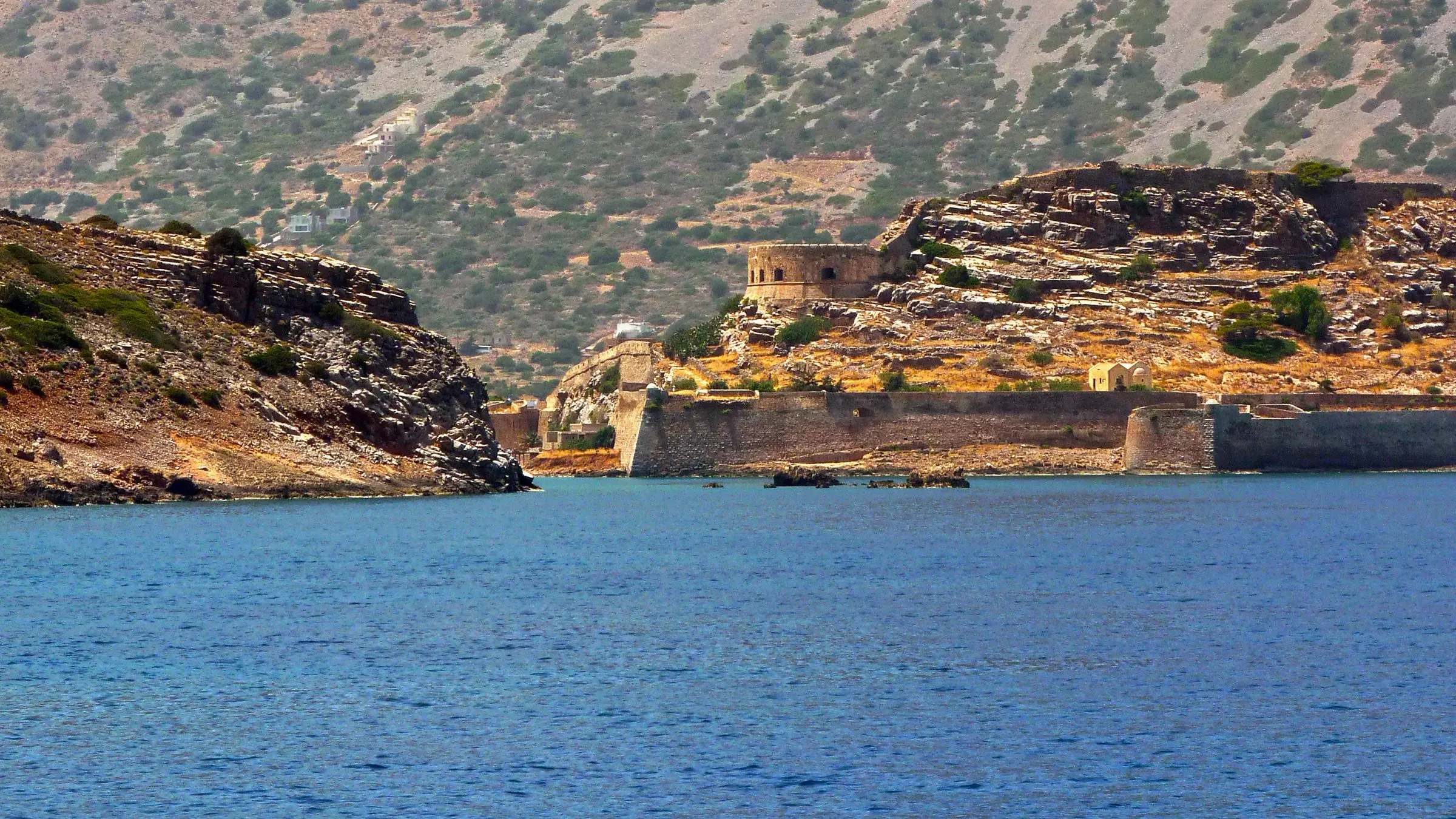 Spinalonga island in the Gulf of Mirabello off eastern Crete