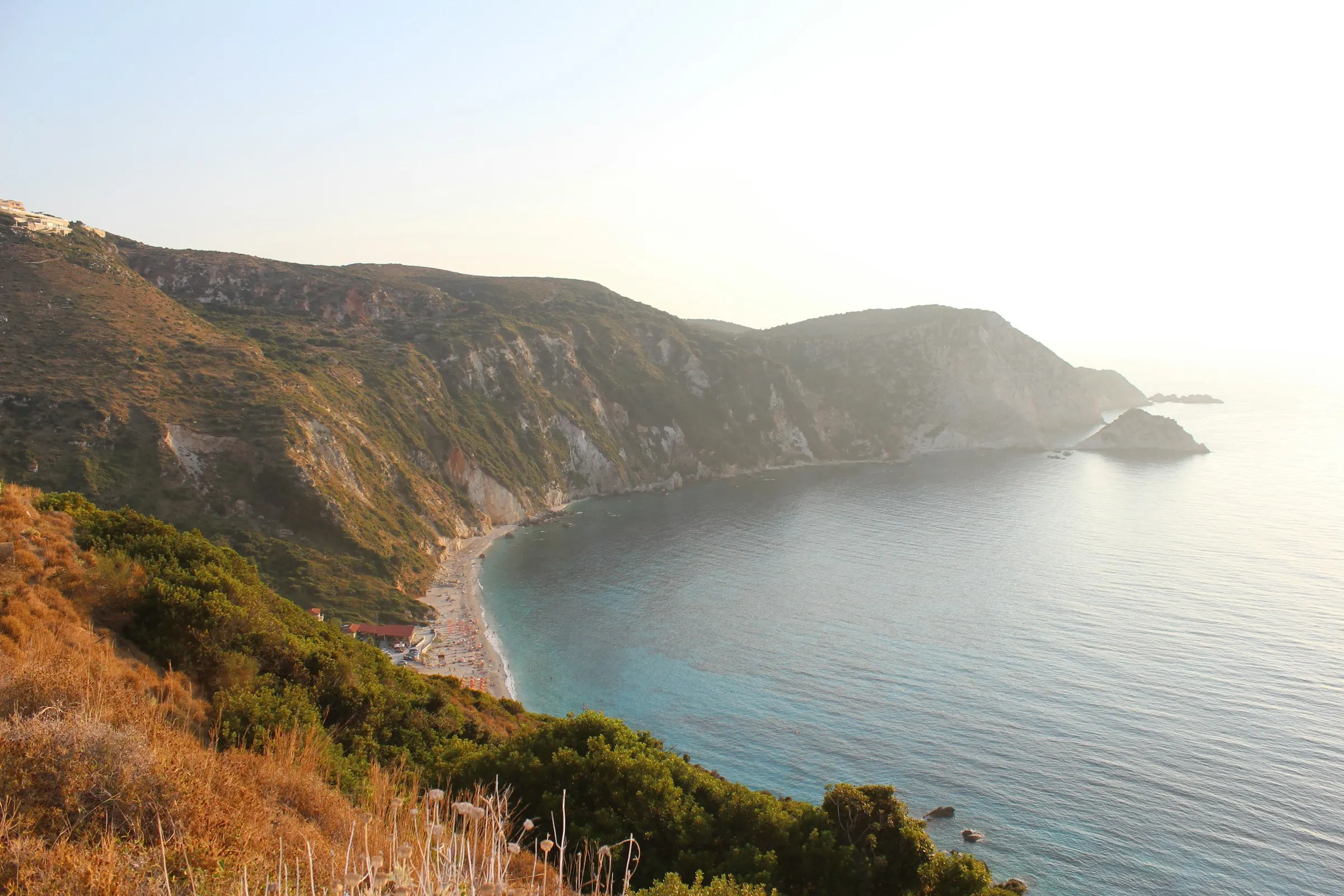 Petani beach below its cliffs on the Paliki peninsula