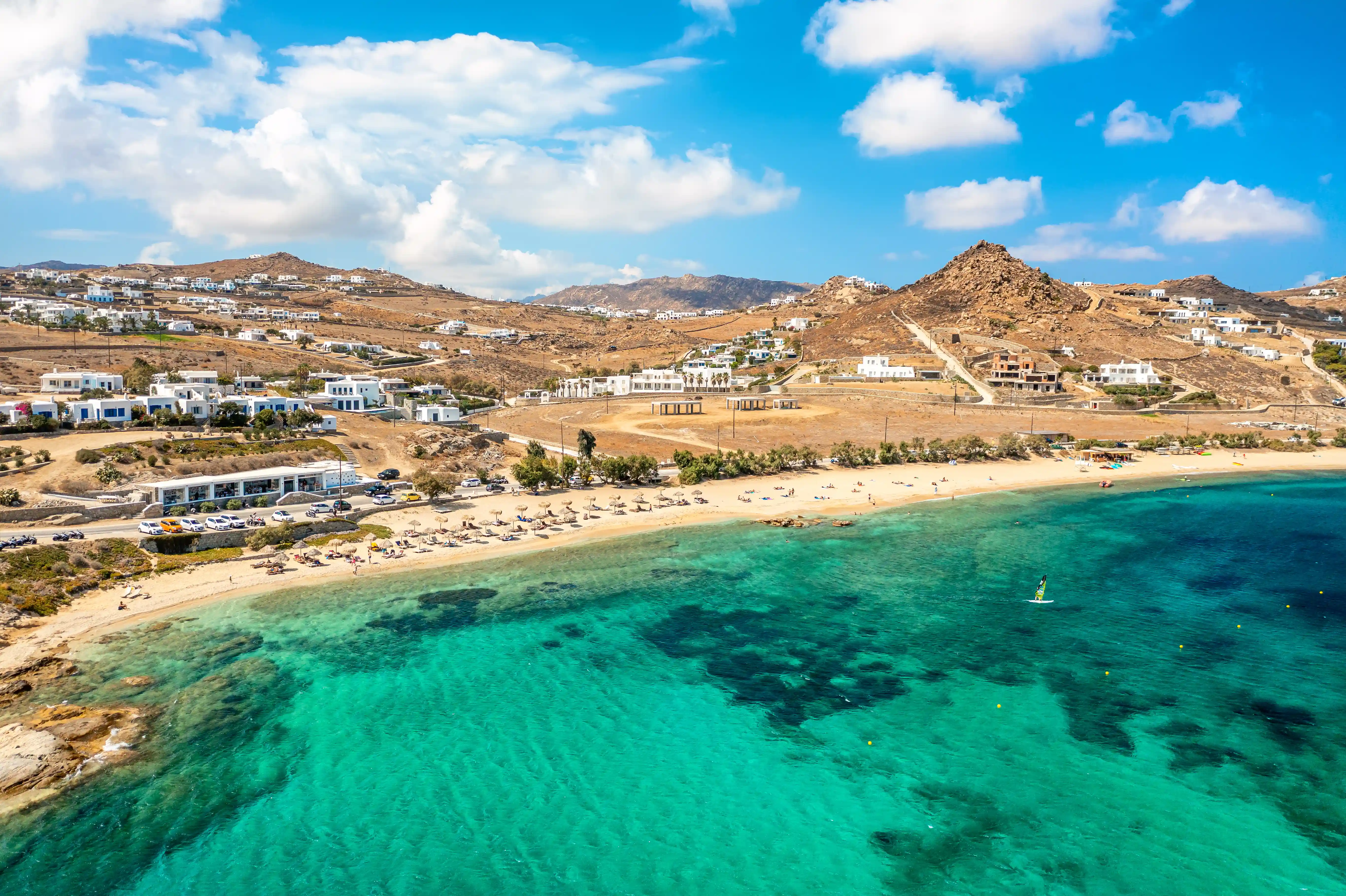 Kalafatis beach on the east coast of Mykonos