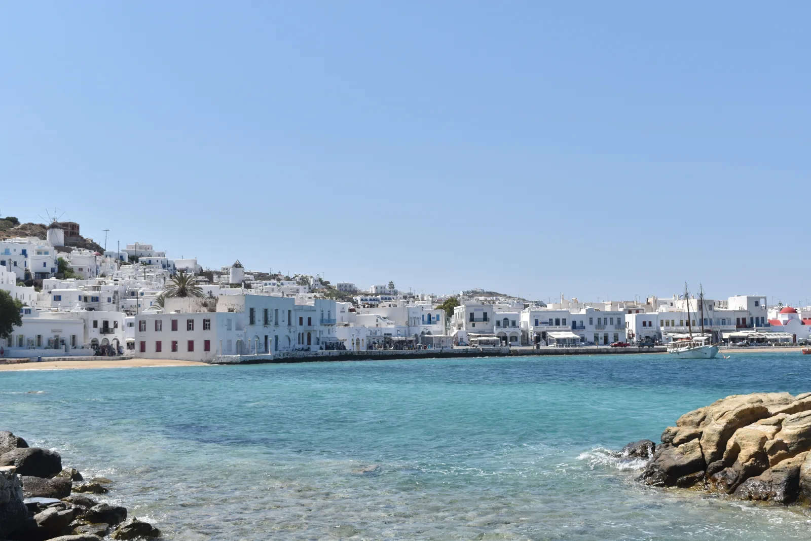 Whitewashed lanes in Mykonos Town