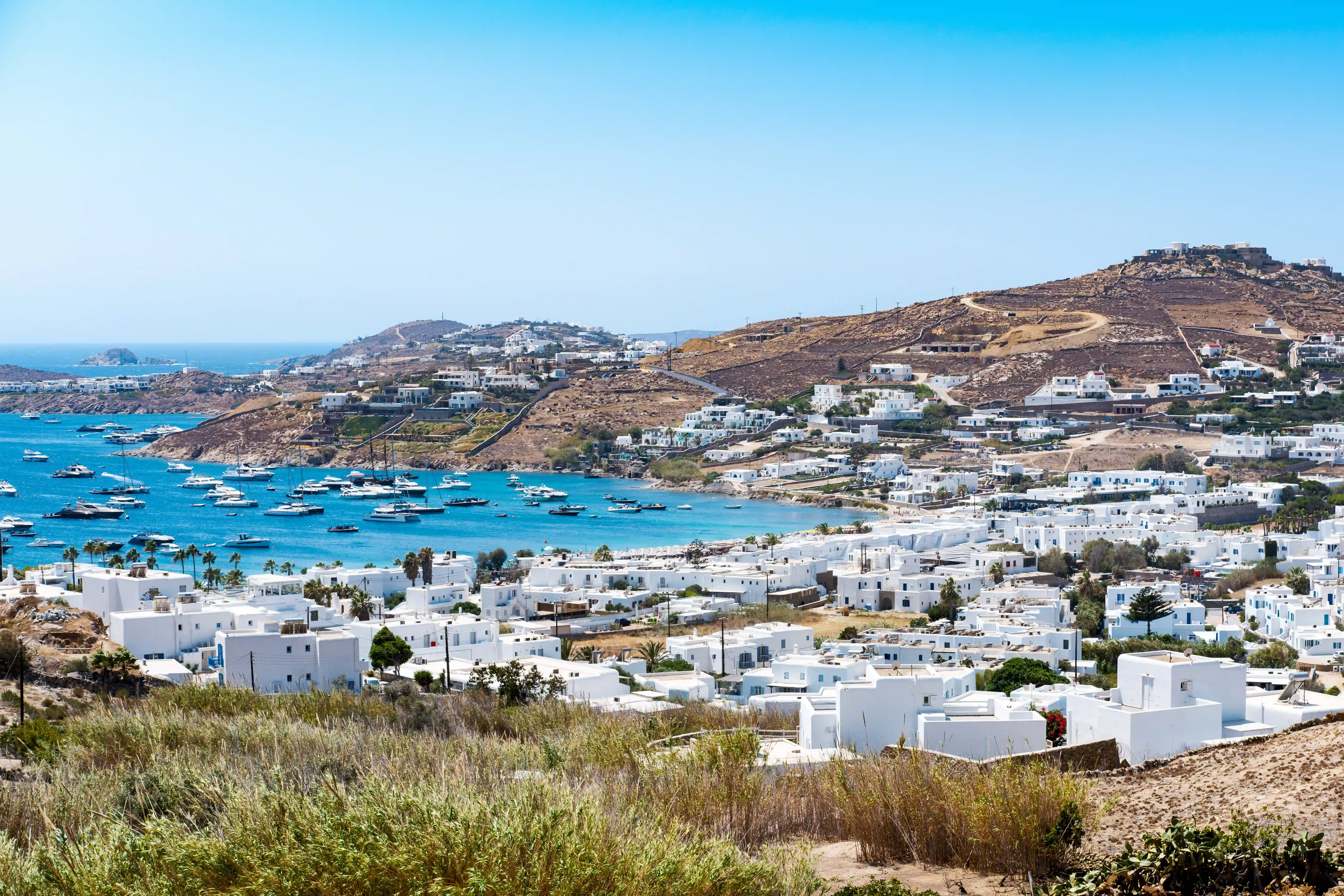 Ornos Bay and its sheltered beach