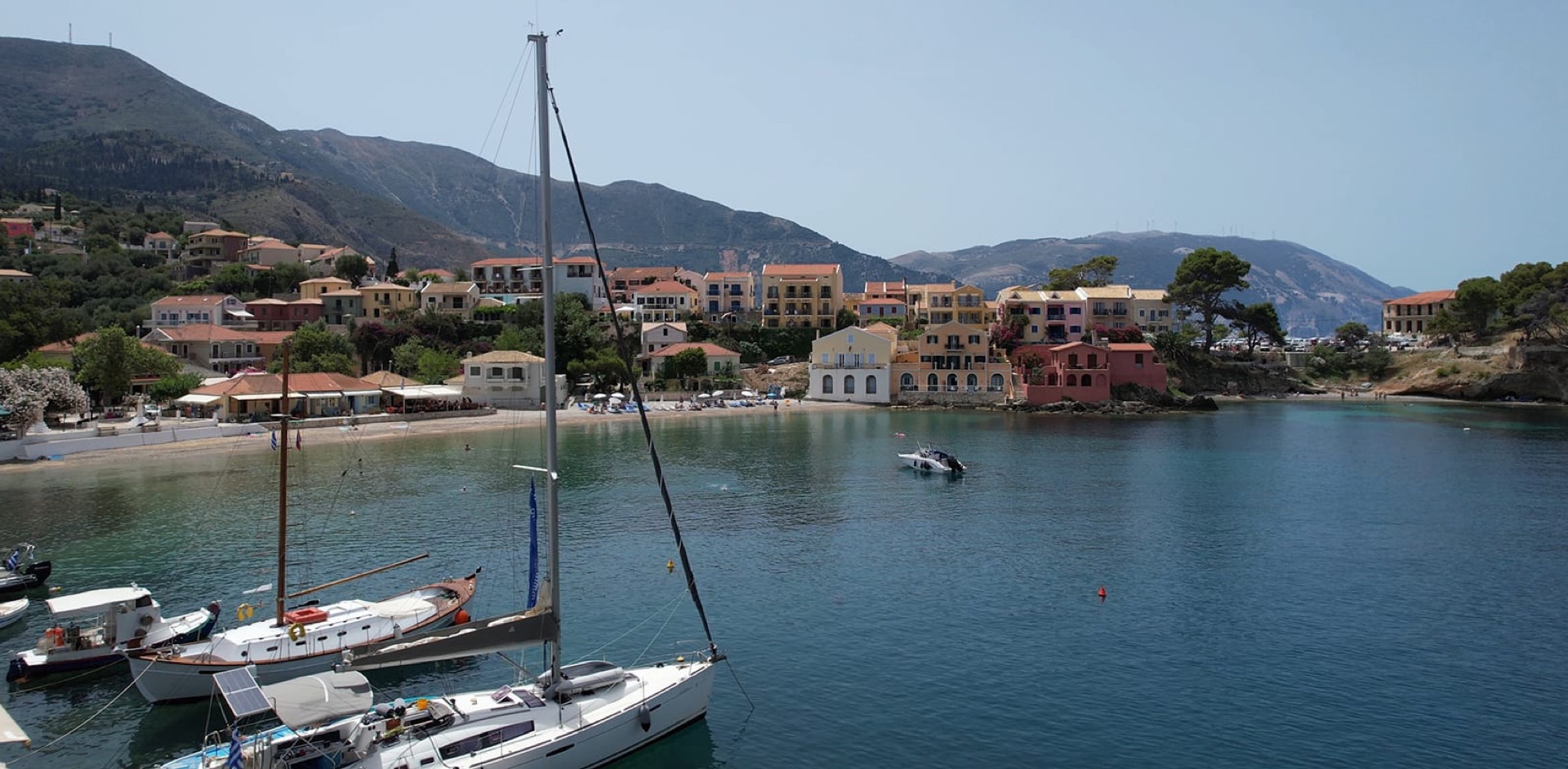 Assos village and its harbour on the Kefalonian coast