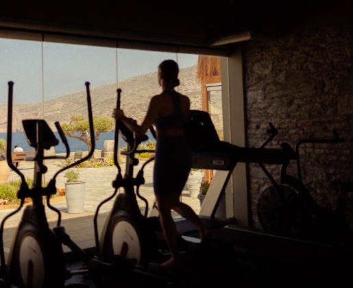 The shared gym at Rock Bay Villas