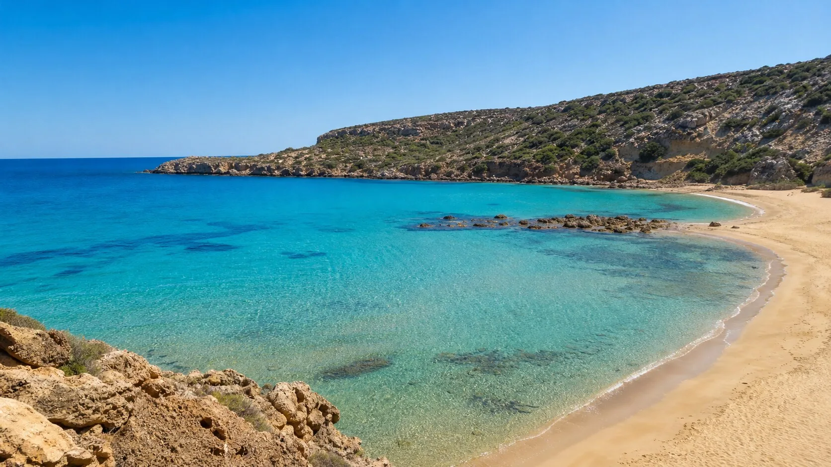 Remote Lara Beach on the protected Akamas Peninsula in Cyprus