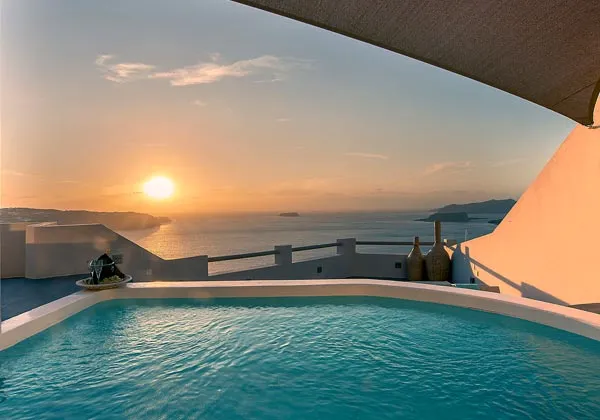 Grand Honeymoon Suite Private Pool with Caldera Sunset View